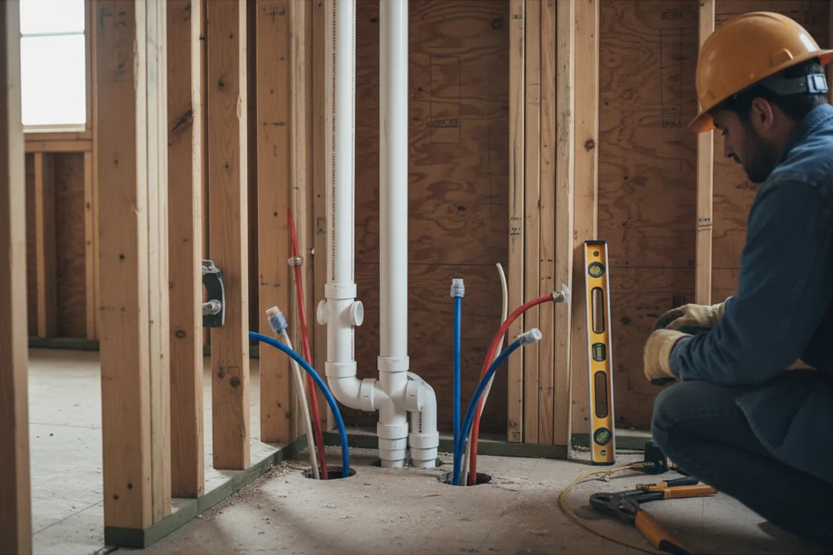 Drain and supply rough-in during Toilet Repair and Installation in West Richland