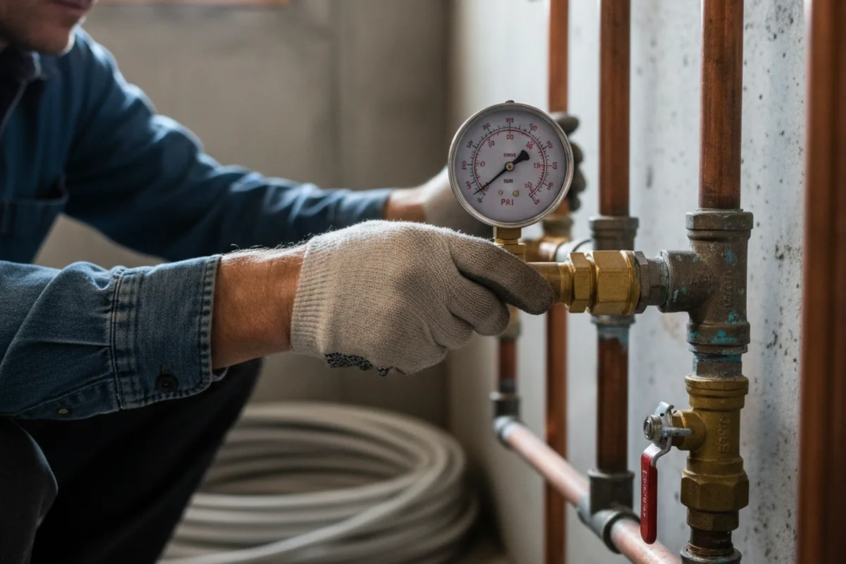 Pressure testing a repaired line during Water Line Repair in West Richland