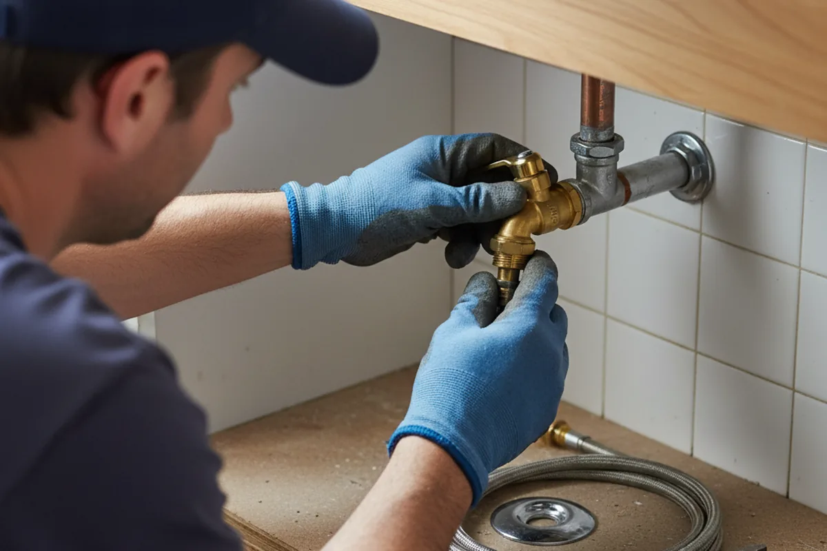 Shutoff valve and fitting work during Faucet and Fixture Repair in West Richland